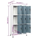 vidaXL Armoire à casiers Gris clair et gris foncé 90x45x180 cm Acier