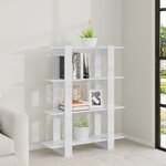 vidaXL Bibliothèque/Séparateur de pièce Blanc brillant 100x30x123 5 cm