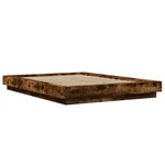 vidaXL Cadre de lit chêne fumé 135x190 cm bois d'ingénierie
