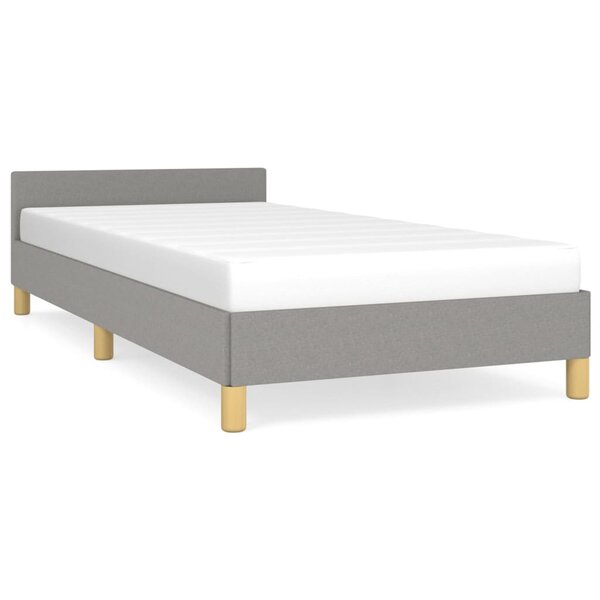 vidaXL Cadre de lit avec tête de lit Gris clair 100x200 cm Tissu