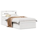 vidaXL Cadre de lit avec tête de lit blanc 90x190cm bois de pin massif