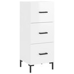 vidaXL Buffet haut Blanc brillant 34 5x34x180 cm Bois d'ingénierie