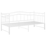 vidaXL Cadre de canapé-lit extensible Blanc Métal 90x200 cm