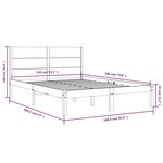vidaXL Cadre de lit bois massif 135x190 cm double