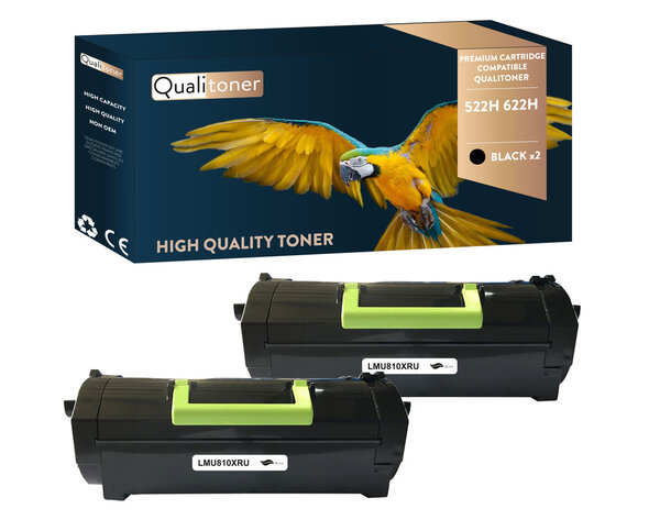 Qualitoner x2 toners 522h 622h noir compatible pour lexmark
