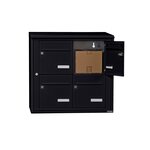 Bloc collectif Leabox  2x2  grade 3  simple face  extérieur  mural  noir 9005 finition brillante