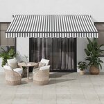 vidaXL Auvent manuel rétractable anthracite et blanc 400x300 cm