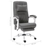 Chaise fauteuil siège de bureau informatique étude de massage similicuir gris 02_0024010