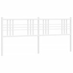 vidaXL Tête de lit métal blanc 180 cm