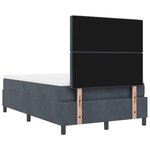 vidaXL Lit à ressorts avec matelas et banc gris foncé 120x190 cm en velours