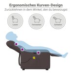 vidaXL Fauteuil inclinable de massage électrique Marron foncé Tissu
