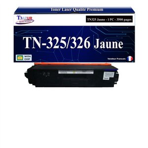 T3AZUR - Toner compatible avec Brother TN325 pour Brother DCP-9055CDN DCP-9270CDN Jaune