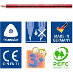 Etui de 12 + 4 crayons de couleur triangulaire noris colour staedtler