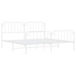 vidaXL Cadre de lit métal avec tête de lit/pied de lit blanc 193x203cm