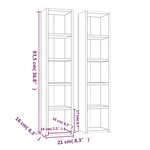 vidaXL Armoires à CD 2 Pièces Gris béton 21x16x93 5 cm Bois d'ingénierie