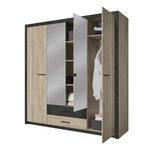 Armoire - chêne Kronberg - 4 portes et 2 tiroirs - Chambre - 198 x 203 1 x 56 6 cm