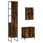 vidaXL Ensemble de meubles de salle de bain 3 Pièces Chêne fumé