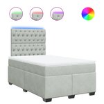 vidaXL Sommier à lattes de lit et matelas gris clair 120x190cm velours