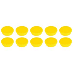 Set de 10 aimants de fixation force adhésive: 800 g diamètre 32 mm jaune FRANKEN