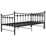 vidaXL Cadre de canapé-lit extensible Noir Métal 90x200 cm