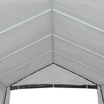 Tente garage carport dim. 6L x 3 6l x 2 75H m acier galvanisé robuste PE haute densité 195 g/m² imperméable anti-UV blanc gris