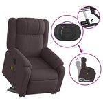 vidaXL Fauteuil inclinable de massage électrique Marron foncé Tissu