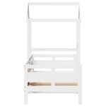 vidaXL Lit de jour avec toit blanc 90x200 cm bois de pin massif
