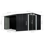 vidaXL Abri de jardin avec portes Anthracite 329 5x312x178 cm Acier