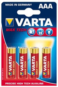 Blister de 4 Piles 'Max Tech' (AAA/LR3) VARTA