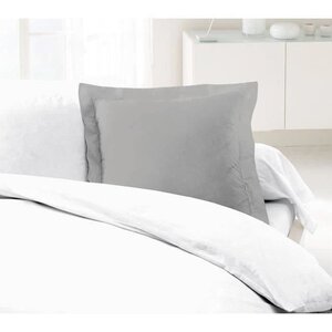 2 Taies d'Oreillers 100  coton 63 x 63 cm - Gris clair