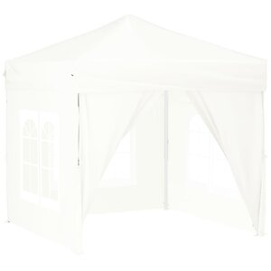 vidaXL Tente de réception pliable avec parois Blanc 2x2 m