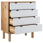 vidaXL Commode OTTA Marron et blanc 76 5x39 5x90 cm Bois de pin massif