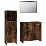 vidaXL Ensemble de meubles de salle de bain 3 Pièces Chêne fumé