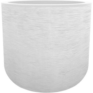 EDA PLASTIQUE - Pot rond 50 cm Graphit'Up - 67 L - Blanc cérusé