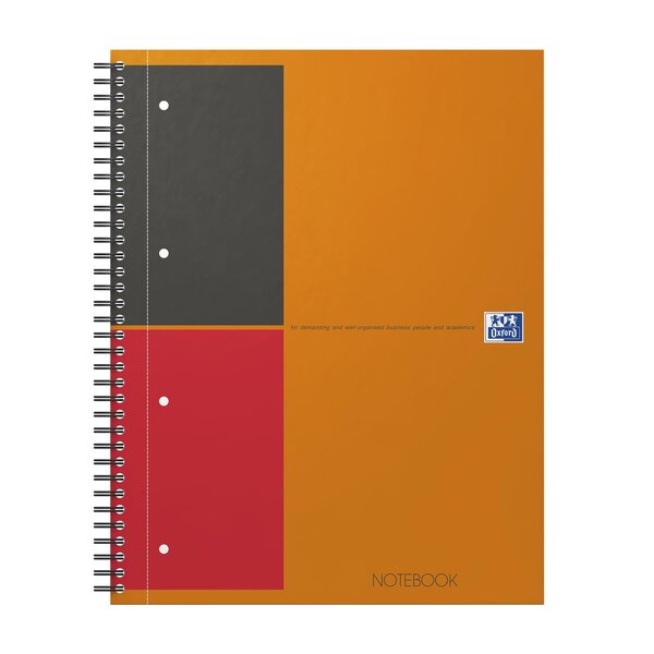 NOTEBOOK A4+ spiralé 160 pages lignée 6 mm orange OXFORD