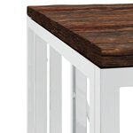 vidaXL Table basse argenté acier inoxydable/bois massif récupération