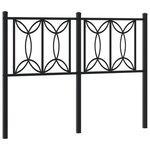 vidaXL Tête de lit métal noir 120 cm