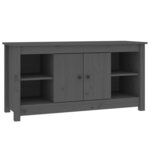 vidaXL Meuble TV Gris 103x36 5x52 cm Bois de pin massif