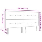 Tête de lit vidaXL Bouton capitonné Gris clair 200 cm Tissu