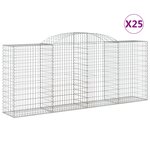 vidaXL Paniers à gabions arqués 25 Pièces 300x50x120/140 cm fer galvanisé