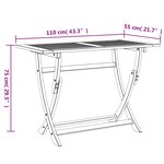 vidaXL Table pliable de jardin 110x55x75 cm bois d'acacia solide