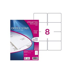 Boîte de 800 étiquettes multi-usage blanches 99,1 x 67,7 mm office star