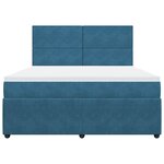 vidaXL Sommier à lattes de lit et matelas Bleu foncé 180x200cm Velours
