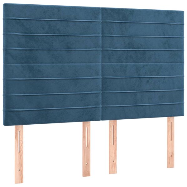 vidaXL Têtes de lit 4 Pièces Bleu foncé 72x5x78/88 cm Velours