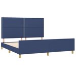 vidaXL Cadre de lit avec tête de lit Bleu 160x200 cm Tissu