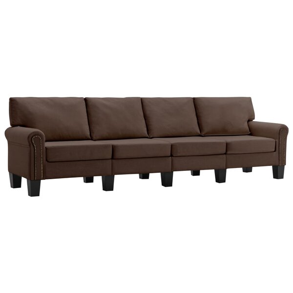 vidaXL Canapé à 4 places Marron Tissu