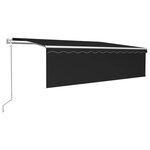 vidaXL Auvent automatique store capteur de vent et LED 5x3m Anthracite