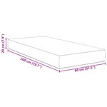 Matelas à ressorts ensachés vidaXL Vert clair Gris Moyen 80x200x20 cm Tissu
