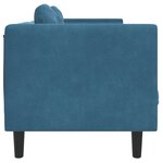 vidaXL Canapé avec coussins 3 places bleu velours