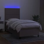 vidaXL Sommier à lattes de lit et matelas et LED Taupe 80x200 cm Tissu